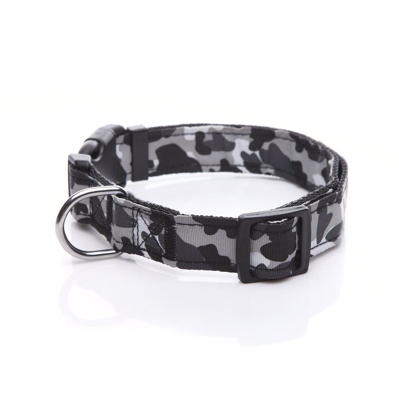 TAIDA Dog Collar, Nylon Camouflage Adjustable Collar, 1 Inch Wide, for Large Medium Dog (Black) - Image 2